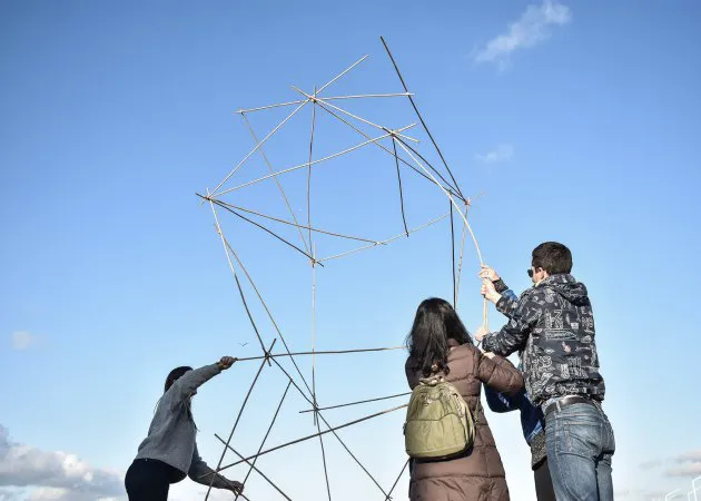 Bamboe bouwen, creatieve teambuilding